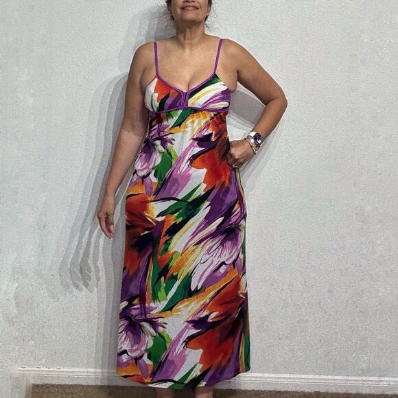 JFW Purple Floral Maxi Dress Sz S - Picture 1 of 10